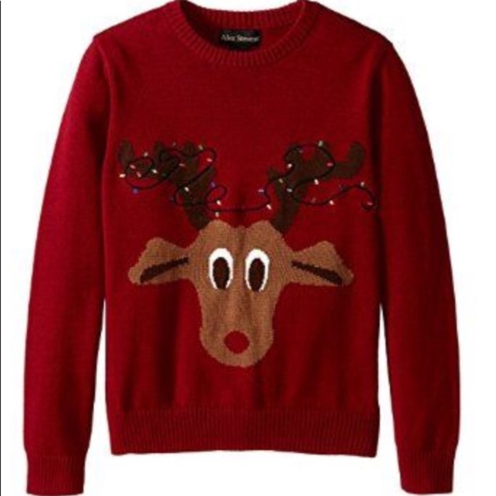 Alex Stevens Cotton dark red holiday reindeer